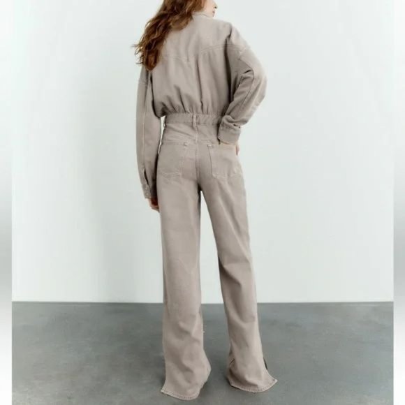 ZARA TRF LONG DENIM JUMPSUIT - Picture 7 of 12